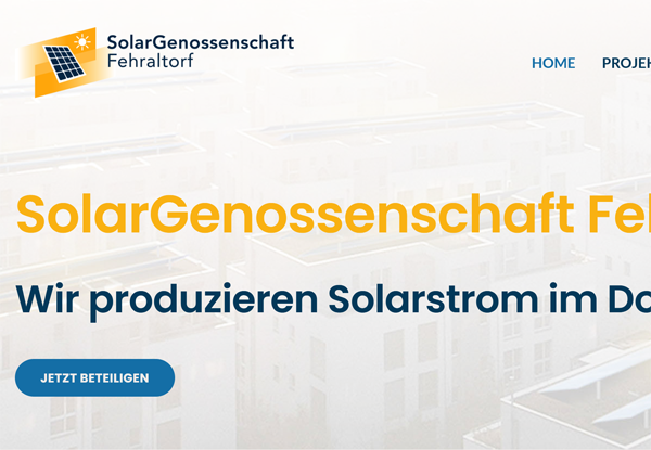 Webseite Solargenossenschaft Fehraltorf